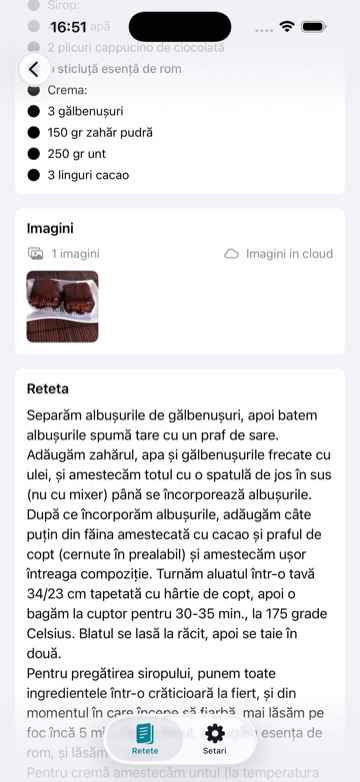 Recipe method and image screen on iPhone.